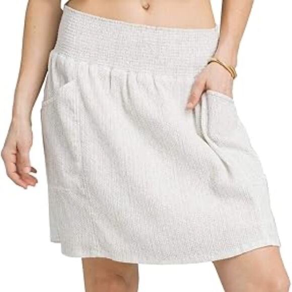PrAna Sugar Pine Athletic Skirt Speckle Stretchy Activewear Size L Pockets Aline - Picture 1 of 11